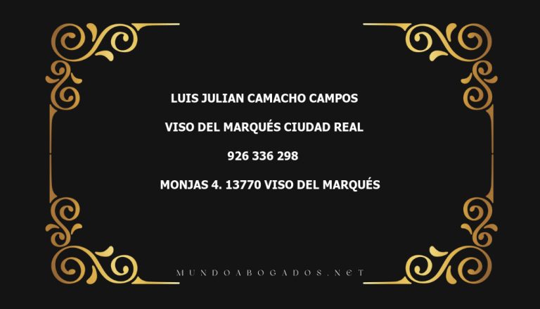 abogado Luis Julian Camacho Campos en la localidad de Viso del Marqués