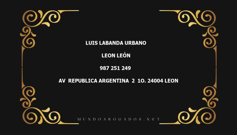 abogado Luis Labanda Urbano en la localidad de Leon