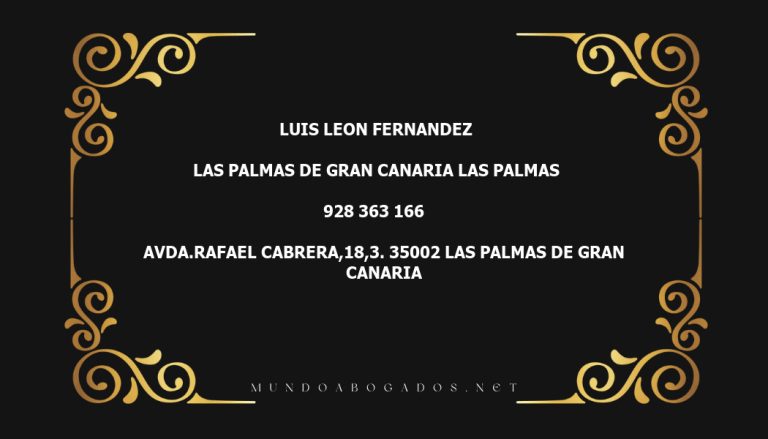 abogado Luis Leon Fernandez en la localidad de Las Palmas de Gran Canaria