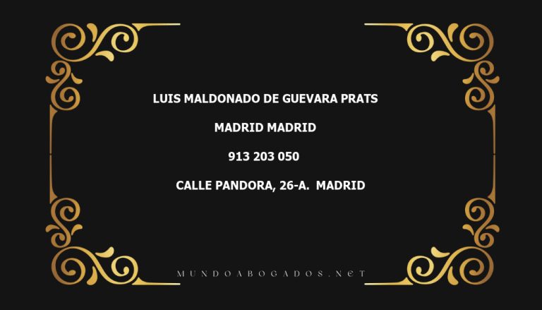 abogado Luis Maldonado De Guevara Prats en la localidad de Madrid