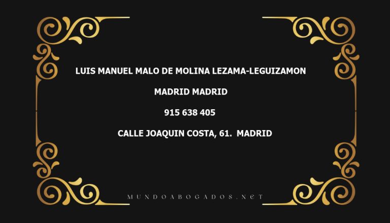 abogado Luis Manuel Malo De Molina Lezama-Leguizamon en la localidad de Madrid