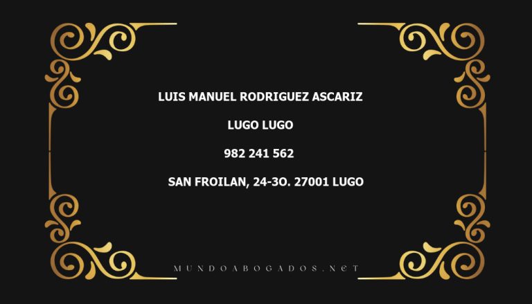 abogado Luis Manuel Rodriguez Ascariz en la localidad de Lugo