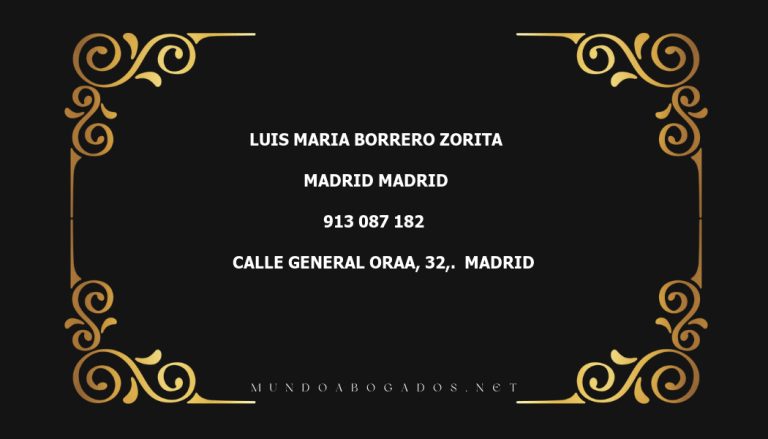 abogado Luis Maria Borrero Zorita en la localidad de Madrid