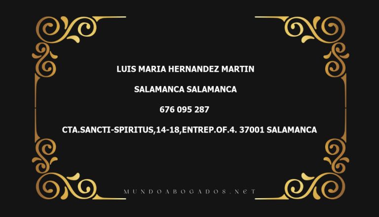 abogado Luis Maria Hernandez Martin en la localidad de Salamanca