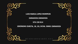 abogado Luis Maria Lopez Mompein en la localidad de Zaragoza