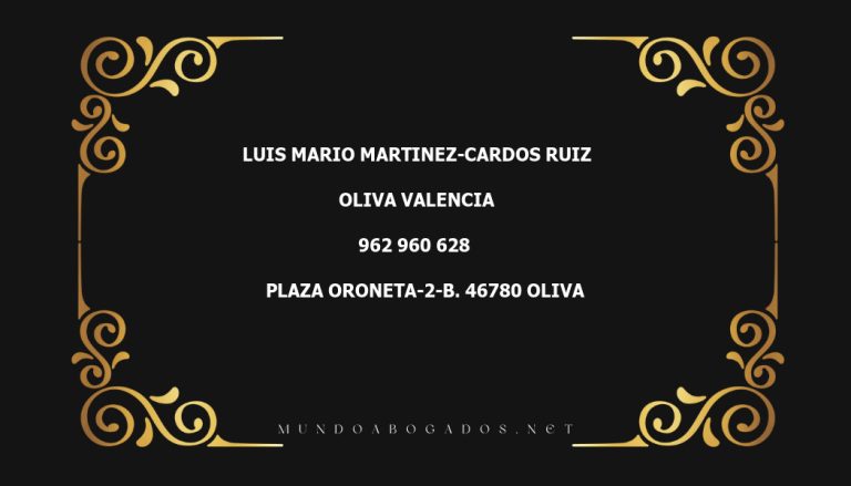 abogado Luis Mario Martinez-Cardos Ruiz en la localidad de Oliva