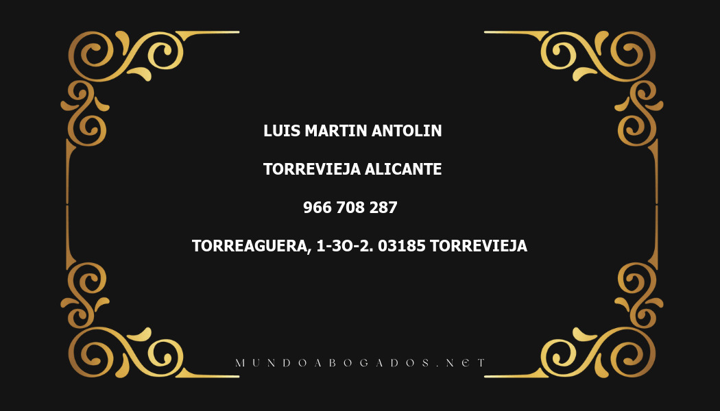 abogado Luis Martin Antolin en la localidad de Torrevieja