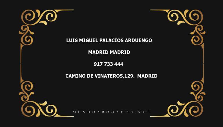 abogado Luis Miguel Palacios Arduengo en la localidad de Madrid