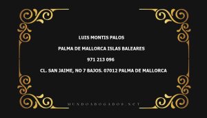 abogado Luis Montis Palos en la localidad de Palma de Mallorca