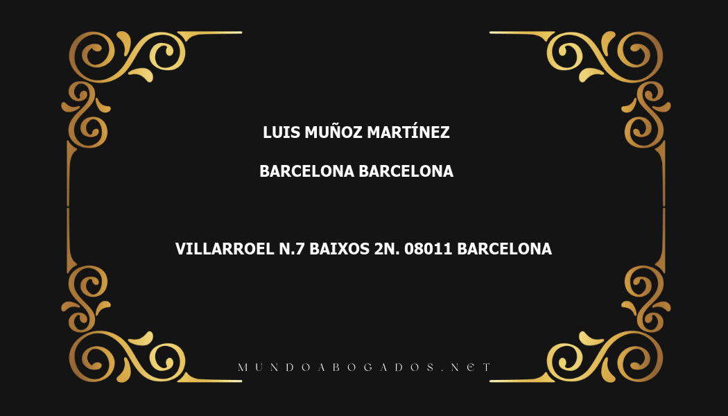 abogado Luis Muñoz Martínez en la localidad de Barcelona