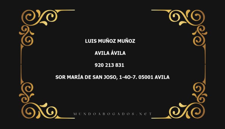 abogado Luis Muñoz Muñoz en la localidad de Avila