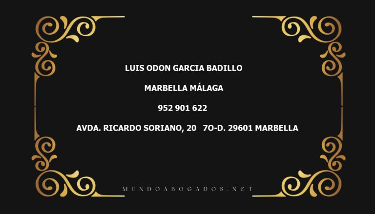 abogado Luis Odon Garcia Badillo en la localidad de Marbella