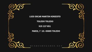 abogado Luis Oscar Martin Hiniesto en la localidad de Toledo