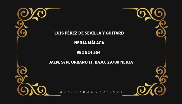 abogado Luis Pérez De Sevilla Y Guitard en la localidad de Nerja