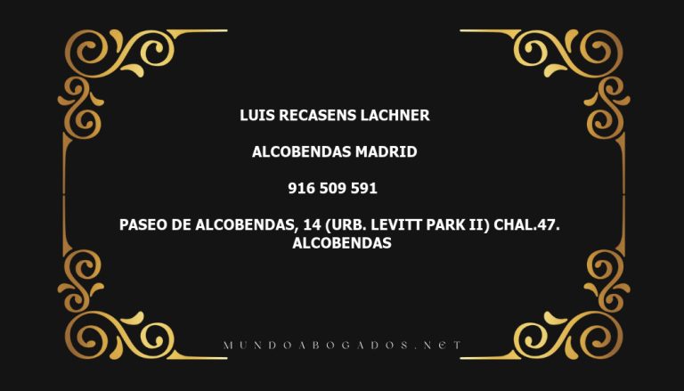 abogado Luis Recasens Lachner en la localidad de Alcobendas