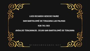 abogado Luis Ricardo Gesche Faure en la localidad de San Bartolomé de Tirajana