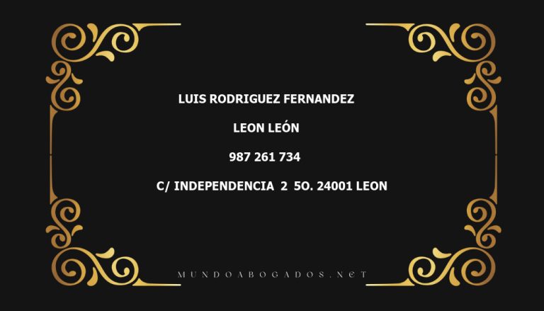 abogado Luis Rodriguez Fernandez en la localidad de Leon