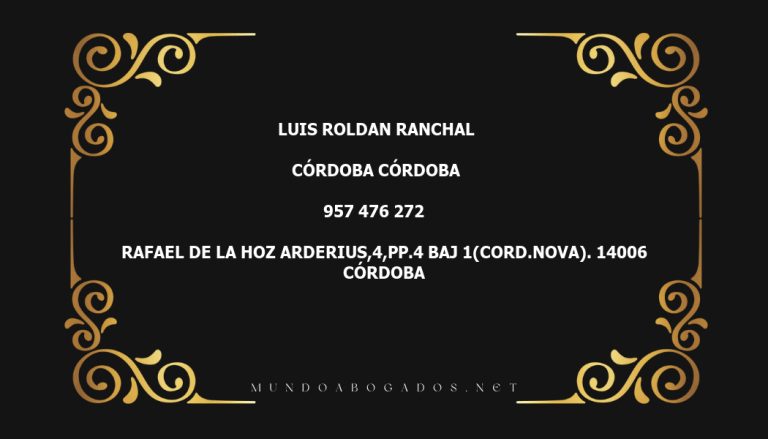 abogado Luis Roldan Ranchal en la localidad de Córdoba