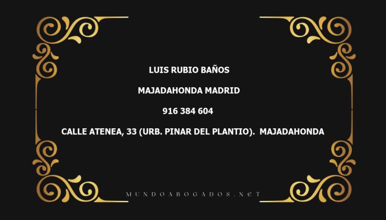 abogado Luis Rubio Baños en la localidad de Majadahonda