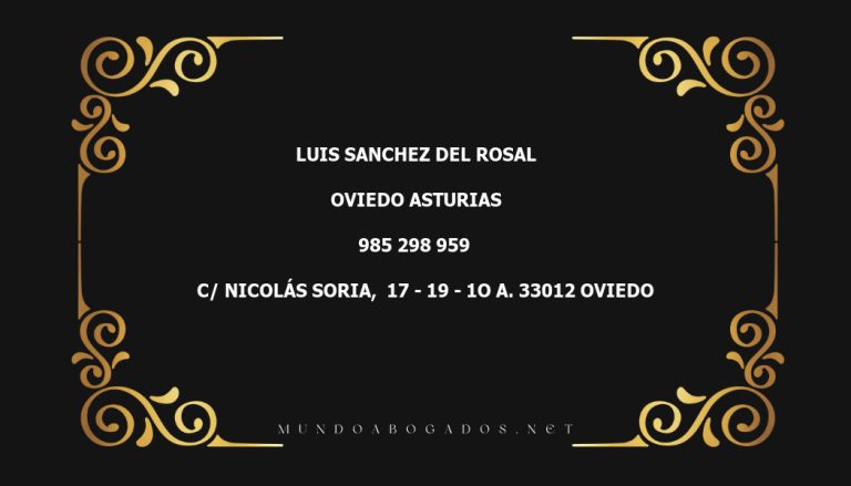 abogado Luis Sanchez Del Rosal en la localidad de Oviedo