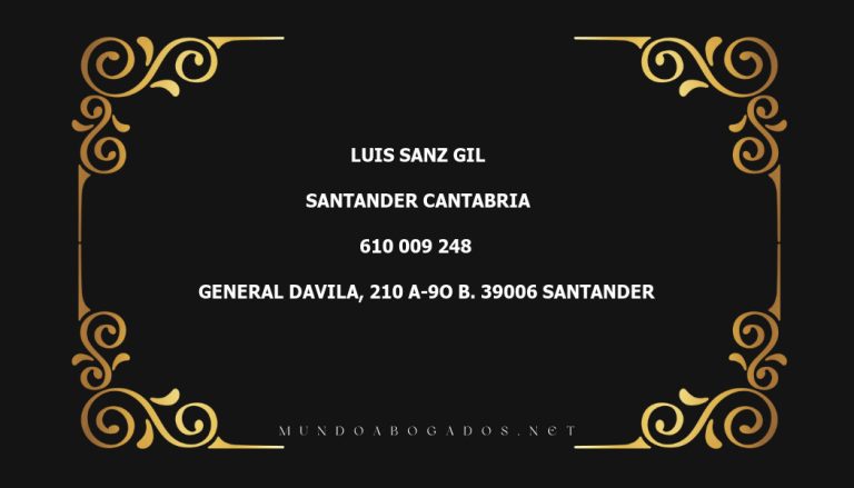 abogado Luis Sanz Gil en la localidad de Santander