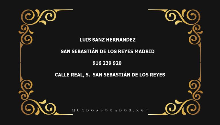 abogado Luis Sanz Hernandez en la localidad de San Sebastián de los Reyes