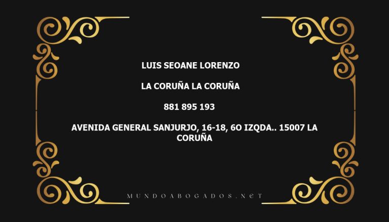 abogado Luis Seoane Lorenzo en la localidad de La Coruña