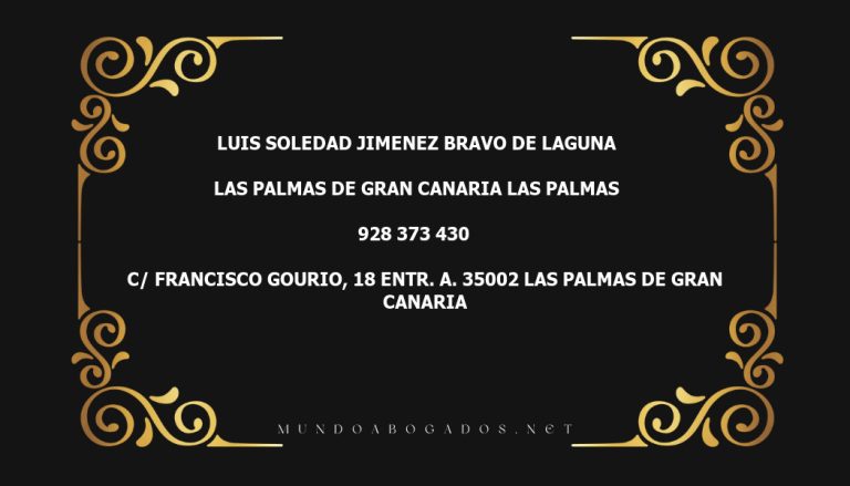 abogado Luis Soledad Jimenez Bravo De Laguna en la localidad de Las Palmas de Gran Canaria