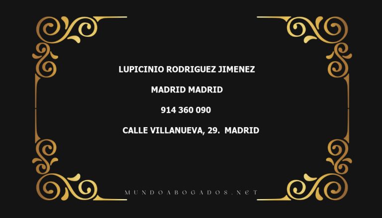 abogado Lupicinio Rodriguez Jimenez en la localidad de Madrid