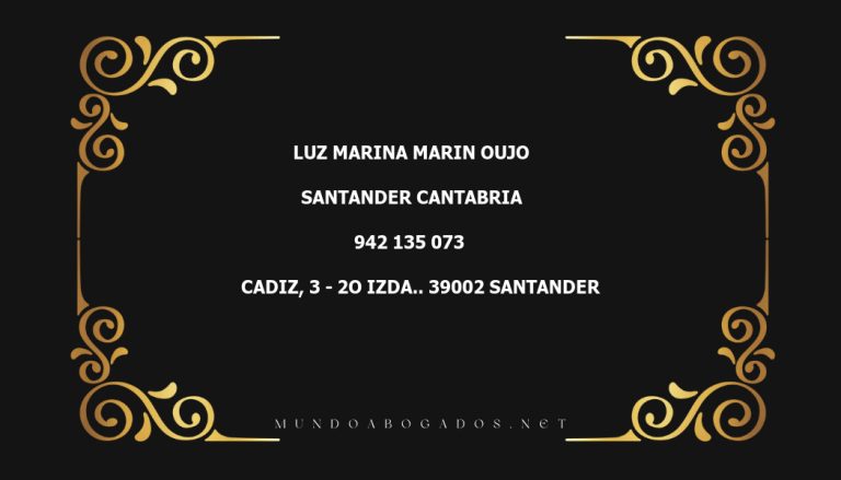 abogado Luz Marina Marin Oujo en la localidad de Santander