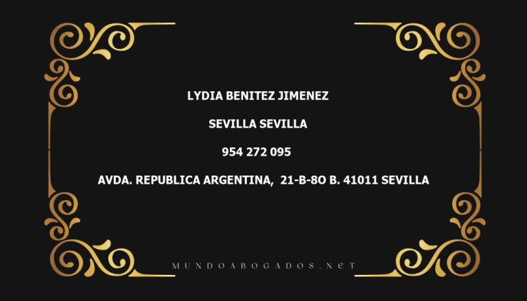 abogado Lydia Benitez Jimenez en la localidad de Sevilla