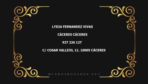 abogado Lydia Fernandez Vivas en la localidad de Cáceres