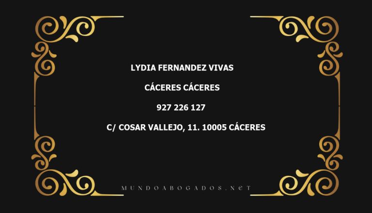 abogado Lydia Fernandez Vivas en la localidad de Cáceres