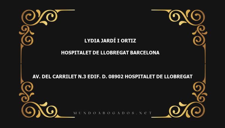 abogado Lydia Jardí I Ortiz en la localidad de Hospitalet de Llobregat