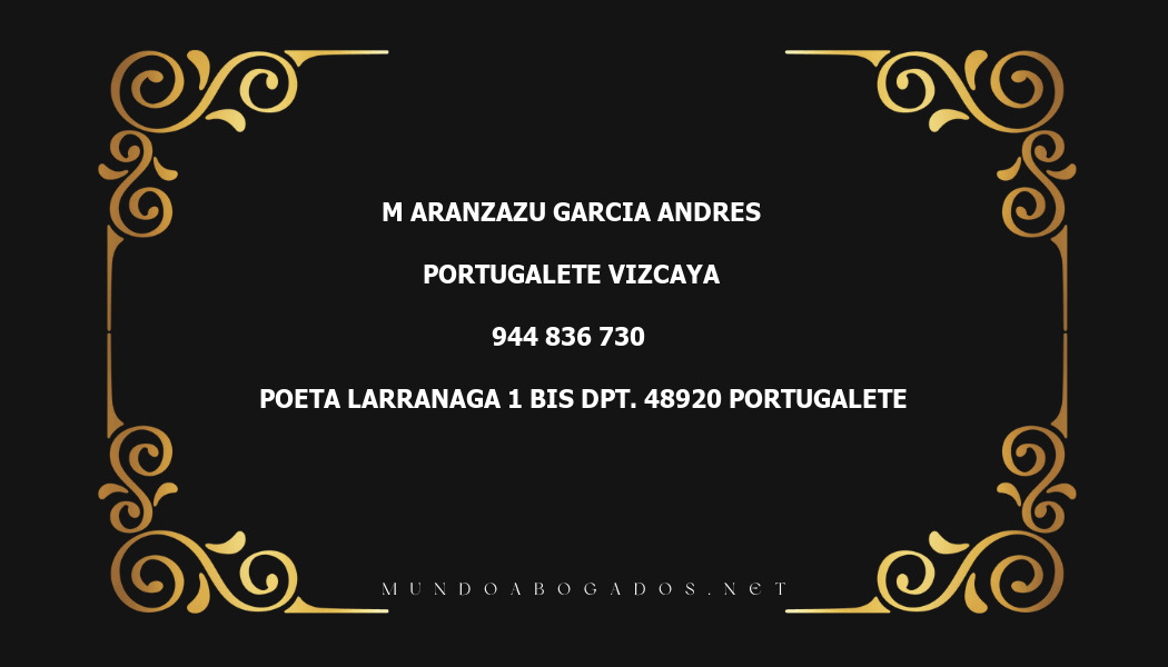 abogado M Aranzazu Garcia Andres en la localidad de Portugalete