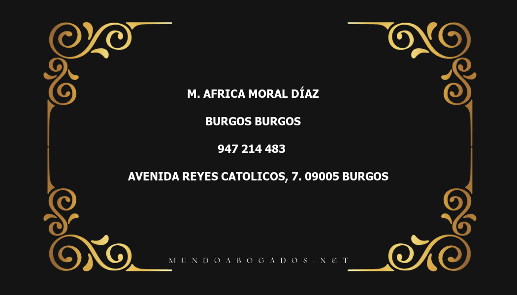 abogado M. Africa Moral Díaz en la localidad de Burgos