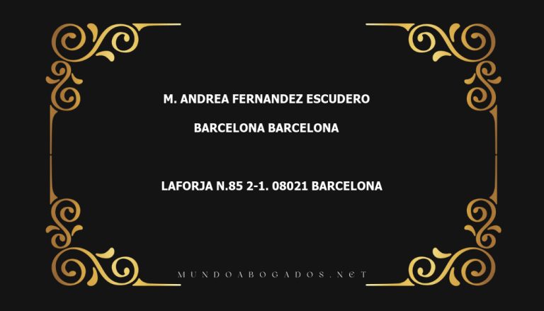 abogado M. Andrea Fernandez Escudero en la localidad de Barcelona