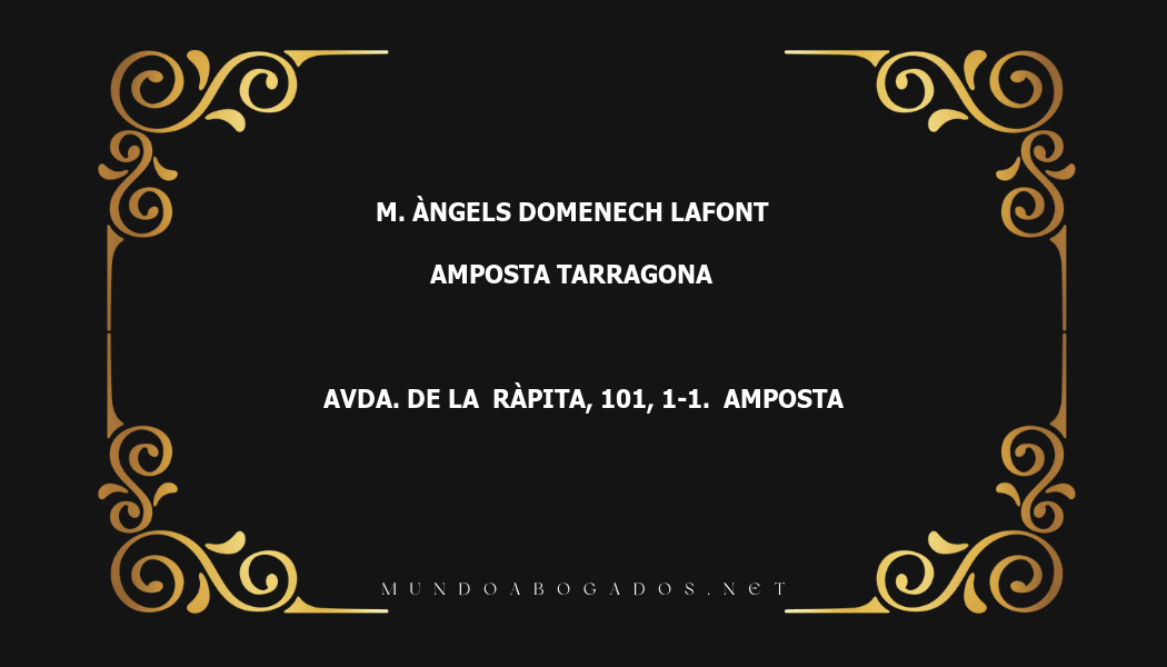 abogado M. Àngels Domenech Lafont en la localidad de Amposta