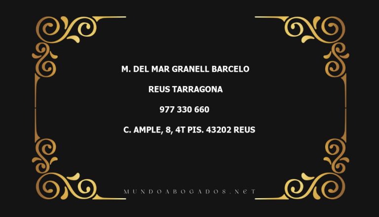 abogado M. Del Mar Granell Barcelo en la localidad de Reus