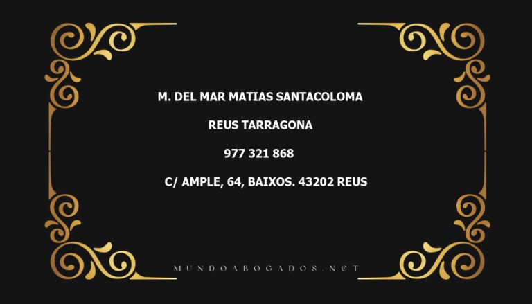 abogado M. Del Mar Matias Santacoloma en la localidad de Reus