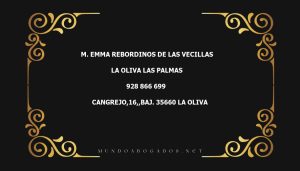 abogado M. Emma Rebordinos De Las Vecillas en la localidad de La Oliva