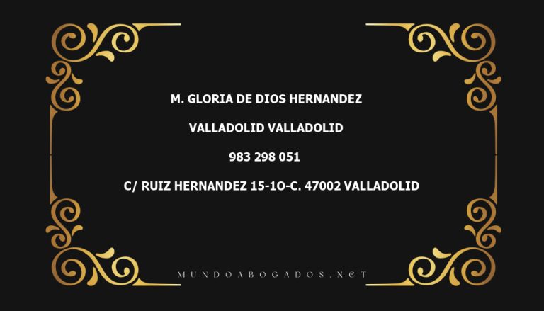 abogado M. Gloria De Dios Hernandez en la localidad de Valladolid