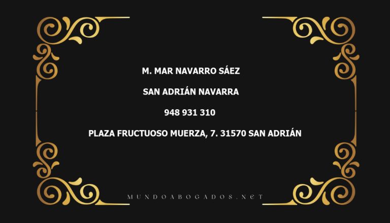 abogado M. Mar Navarro Sáez en la localidad de San Adrián