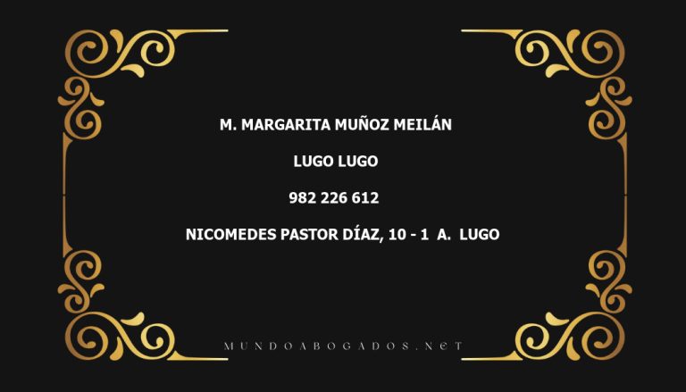 abogado M. Margarita Muñoz Meilán en la localidad de Lugo