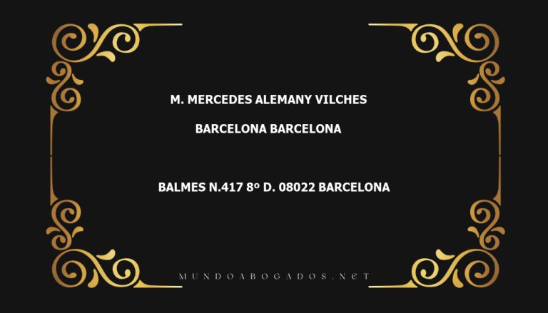 abogado M. Mercedes Alemany Vilches en la localidad de Barcelona