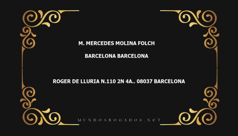 abogado M. Mercedes Molina Folch en la localidad de Barcelona