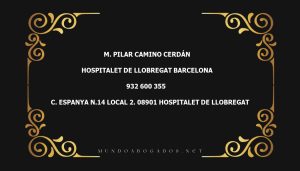 abogado M. Pilar Camino Cerdán en la localidad de Hospitalet de Llobregat