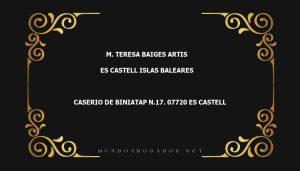 abogado M. Teresa Baiges Artis en la localidad de Es Castell