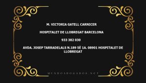 abogado M. Victoria Gatell Carnicer en la localidad de Hospitalet de Llobregat