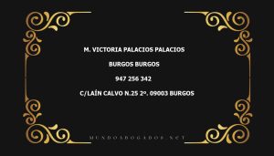 abogado M. Victoria Palacios Palacios en la localidad de Burgos